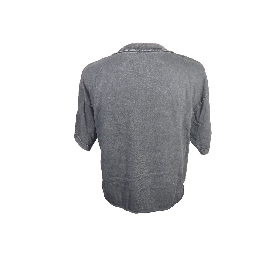 Los Angeles California Black Washed Boxy Relaxed Fit Cropped Tee Size M - Picture 5 of 6